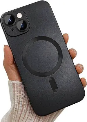 ankofave Magnetic case for iPhone 13 Mini Phone Case for Women, Matte Luxury Soft Metallic Luster Design with Camera Lens Protector, Compatible with Magsafe Case for iPhone 13 Mini 5.4" - Black ankofave Magnetic case for iPhone 13 Mini Phone Case for Women, Matte Luxury Soft Metallic Luster Design with Camera Lens Protector, Compatible with Magsafe Case for iPhone 13 Mini 5.4" - Black