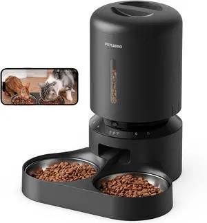 PETLIBRO Automatic Cat Feeder with Camera for Two Cats, 1080P HD Video with Night Vision, 5G WiFi Pet Feeder with 2-Way Audio for Cat & Dog, Low Food & Motion & Sound Alerts, Dual Tray, Black 5L PETLIBRO Automatic Cat Feeder with Camera for Two Cats, 1080P HD Video with Night Vision, 5G WiFi Pet Feeder with 2-Way Audio for Cat & Dog, Low Food & Motion & Sound Alerts, Dual Tray, Black 5L
