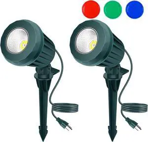 Halloween Spotlight Outdoor,2700K Warm White LED LandscapeSpot Lights with RGB 3 Lenses, IP67Waterproof, 120V Plug-in, Holiday & Everyday Decorfor Yard Garden Lawn Tree (2 Pack, Green) Halloween Spotlight Outdoor,2700K Warm White LED LandscapeSpot Lights with RGB 3 Lenses, IP67Waterproof, 120V Plug-in, Holiday & Everyday Decorfor Yard Garden Lawn Tree (2 Pack, Green)