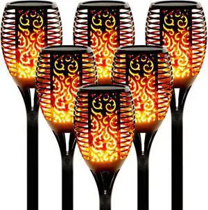 Walensee Solar Lights Outdoor with Flickering Flame,96 LED Solar Torch Lights Waterproof,43" Tall Super Larger Size Torches for Outside Garden Patio Yard Pathway, 6 Pack Walensee Solar Lights Outdoor with Flickering Flame,96 LED Solar Torch Lights Waterproof,43" Tall Super Larger Size Torches for Outside Garden Patio Yard Pathway, 6 Pack