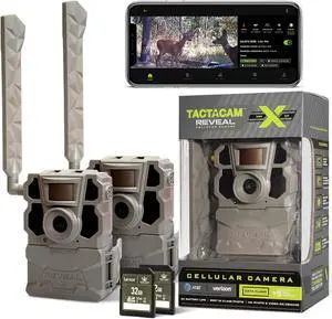 TACTACAM Reveal X Gen 2.0 LTE Cellular Trail Camera (2 PK) + Two 32GB SD Cards TACTACAM Reveal X Gen 2.0 LTE Cellular Trail Camera (2 PK) + Two 32GB SD Cards