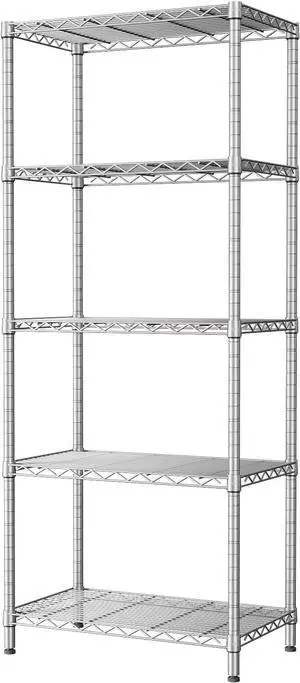SINGAYE 5 Metal Shelves Wire Shelving Storage Shelf Adjustable Unit Pantry SINGAYE 5 Metal Shelves Wire Shelving Storage Shelf Adjustable Unit Pantry