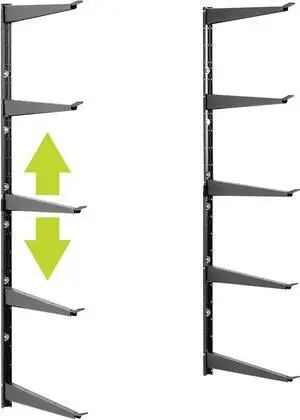 Delta Heavy Duty Lumber Storage Rack Cycle, Holds Up to 800 lbs - Easy to Install Wood Storage Rack with Fully Adjustable Arms - Steel Construction Storage Solution for Garage, Basement & Pantry Delta Heavy Duty Lumber Storage Rack Cycle, Holds Up to 800 lbs - Easy to Install Wood Storage Rack with Fully Adjustable Arms - Steel Construction Storage Solution for Garage, Basement & Pantry