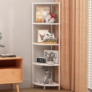5 Tier Corner Shelf Stand, 44.1", Marble White 5 Tier Corner Shelf Stand, 44.1", Marble White