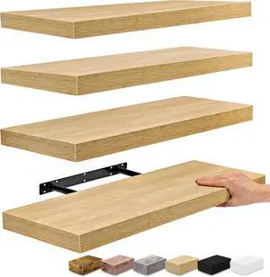 Sorbus Floating Shelves for Wall, Wood Wall Storage (4 Pack, Maple Wood) Sorbus Floating Shelves for Wall, Wood Wall Storage (4 Pack, Maple Wood)