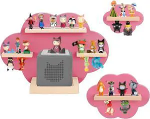 for TonieBox and for Tonie Shelf Cloud, Tonies Storage for 20-35 Tonie Figures Characters, Floating Shelves Magnetic Wall Shelf for Children Play Room, Charging Station, Pink(3 Pcs) for TonieBox and for Tonie Shelf Cloud, Tonies Storage for 20-35 Tonie Figures Characters, Floating Shelves Magnetic Wall Shelf for Children Play Room, Charging Station, Pink(3 Pcs)