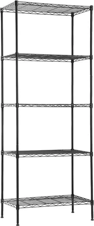 14" D×24" W×60" H Wire Shelving Unit Metal Commercial Shelf with 5 Tier Layer Rack Strong Steel for Restaurant Garage Pantry Kitchen GarageBlack 14" D×24" W×60" H Wire Shelving Unit Metal Commercial Shelf with 5 Tier Layer Rack Strong Steel for Restaurant Garage Pantry Kitchen GarageBlack