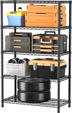 SINGAYE 5 Shelves Adjustable Shelf Heavy Duty Wire Storage Shelving Metal SINGAYE 5 Shelves Adjustable Shelf Heavy Duty Wire Storage Shelving Metal