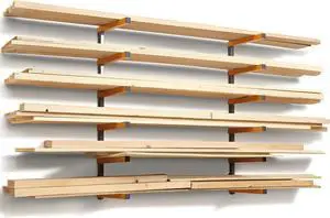BORA Wood Rack, 6-Level Wall Mount Lumber Storage Rack for Wood Storage BORA Wood Rack, 6-Level Wall Mount Lumber Storage Rack for Wood Storage