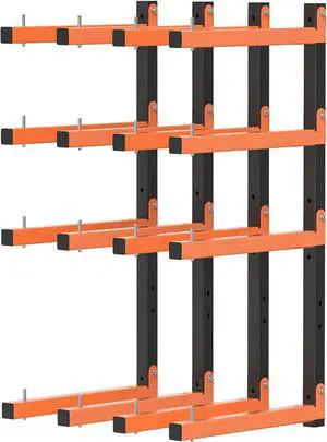 Lumber Storage Rack Wall Mount, Foldable 8-Level Wood Storage Rack Lumber Storage Rack Wall Mount, Foldable 8-Level Wood Storage Rack
