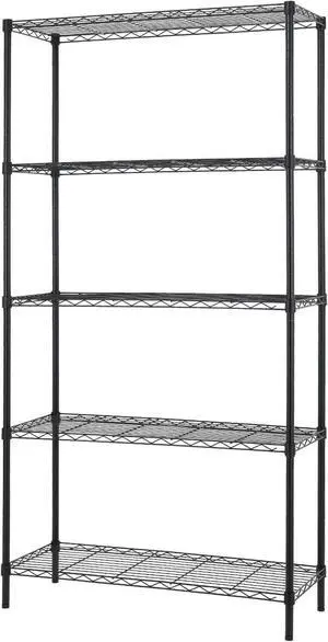 FDW 14" D x 36" W x 72" H 5-Shelf Wire Shelving Adjustable Metal Shelf Large Storage Shelves Heavy Duty Height Commercial Grade Steel Layer Shelf 1250 LBS Capacity,Black FDW 14" D x 36" W x 72" H 5-Shelf Wire Shelving Adjustable Metal Shelf Large Storage Shelves Heavy Duty Height Commercial Grade Steel Layer Shelf 1250 LBS Capacity,Black