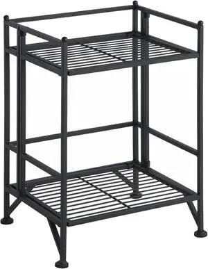 Convenience Concepts Xtra Storage Shelves - 2-Tier Folding Metal Storage Shelves, Closet Organizer for Office, Laundry Room, Bedroom, Garage, Kitchen, Bathroom, Black Convenience Concepts Xtra Storage Shelves - 2-Tier Folding Metal Storage Shelves, Closet Organizer for Office, Laundry Room, Bedroom, Garage, Kitchen, Bathroom, Black