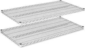 Chrome Wire Shelving |Pack of 2 Shelves| Heavy Duty NSF Storage Shelves (18''W x 48''L) Chrome Wire Shelving |Pack of 2 Shelves| Heavy Duty NSF Storage Shelves (18''W x 48''L)