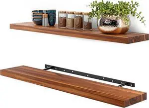BATODA Set of 2 Pcs 36" Wood Floating Shelves, Rustic Wooden Storage Shelf BATODA Set of 2 Pcs 36" Wood Floating Shelves, Rustic Wooden Storage Shelf