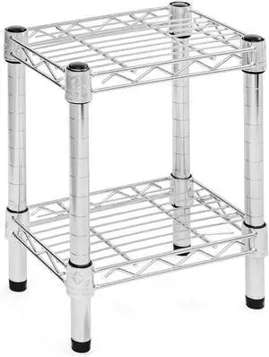 Shelving Inc. 8" d x 12" w Chrome Wire Shelving with 2 Tier Shelves Shelving Inc. 8" d x 12" w Chrome Wire Shelving with 2 Tier Shelves