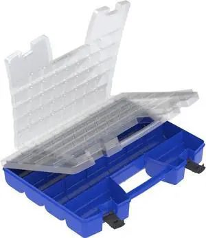 Akro-Mils 06118 Multi Compartment Hardware and Crafts Portable Organizer Storage Case, (18-Inch x 13-Inch x 4-Inch), Blue Akro-Mils 06118 Multi Compartment Hardware and Crafts Portable Organizer Storage Case, (18-Inch x 13-Inch x 4-Inch), Blue