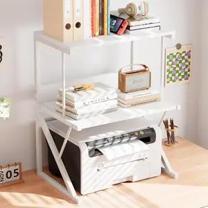 aboxoo Printer Stand for Desk to Save Space, Metal+Wood for Home Office aboxoo Printer Stand for Desk to Save Space, Metal+Wood for Home Office