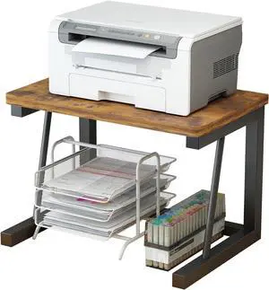 2-Tier Desktop Printer Stand, 22.5 x 14.8 x 15 in, Brown 2-Tier Desktop Printer Stand, 22.5 x 14.8 x 15 in, Brown