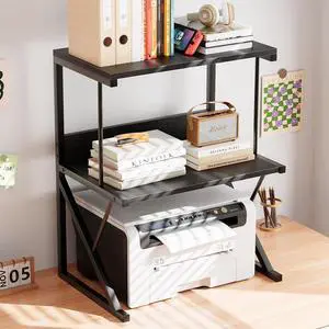 aboxoo Printer Stand for Desk to Save Space, Metal+Wood for Home Office aboxoo Printer Stand for Desk to Save Space, Metal+Wood for Home Office