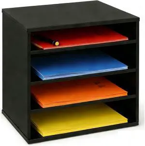 EMERIT Paper Organzier Wood Desktop Organizer Storage Letter Tray File Sorter with Adjustable Shelves for Home Office EMERIT Paper Organzier Wood Desktop Organizer Storage Letter Tray File Sorter with Adjustable Shelves for Home Office