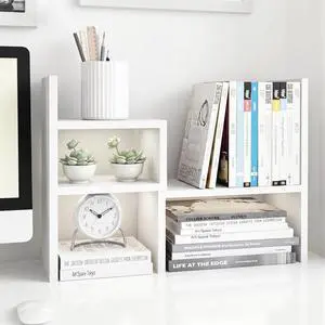 Jerry & Maggie - Desktop Organizer Office Storage Rack Adjustable Wood Display Shelf | Birthday Gifts - Toy - Home Decor | - Free Style Rotation Display - True Natural Stand Shelf (White) Jerry & Maggie - Desktop Organizer Office Storage Rack Adjustable Wood Display Shelf | Birthday Gifts - Toy - Home Decor | - Free Style Rotation Display - True Natural Stand Shelf (White)