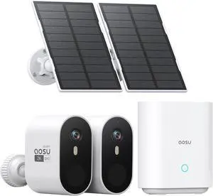 aosu 2K QHD Solar Security Cameras Wireless Outdoor System, 2-Cam-Kit aosu 2K QHD Solar Security Cameras Wireless Outdoor System, 2-Cam-Kit