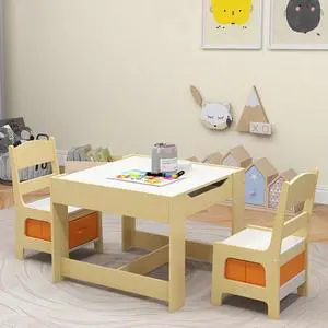 Costzon Kids Table and Chairs, 3 in 1 Art & Craft Toddler Table Set Costzon Kids Table and Chairs, 3 in 1 Art & Craft Toddler Table Set