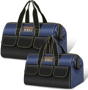 AIRAJ 2 Pack Large Tool Bag,16" & 18"Wide Mouth Tool Bags for Men and Women AIRAJ 2 Pack Large Tool Bag,16" & 18"Wide Mouth Tool Bags for Men and Women