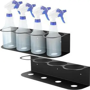 Therwen 2 Pcs 4 Holes All Purpose Steel Spray Bottle Holder Heavy Duty Can Holder Rack Organizer Easy Install Wall Mount Paint Spray Bottle Organizer Storage Rack for Garage Home Workspace(Black) Therwen 2 Pcs 4 Holes All Purpose Steel Spray Bottle Holder Heavy Duty Can Holder Rack Organizer Easy Install Wall Mount Paint Spray Bottle Organizer Storage Rack for Garage Home Workspace(Black)