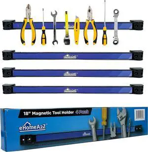 Magnetic Tool Holder (4 Pack) Heavy-Duty Rack, 18 Inch, Wall Mounted, Garage & Shop Organizer, Gifts for Men Magnetic Tool Holder (4 Pack) Heavy-Duty Rack, 18 Inch, Wall Mounted, Garage & Shop Organizer, Gifts for Men