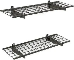 Hyloft Heavy Duty Steel Garage Wall Shelving, 45 in. x 15 in. Metal Wall Shelves for Garage Storage, Low-Profile Brackets, Max Shelf Load 200 Pounds, 00651, 2-Pack, Hammertone Hyloft Heavy Duty Steel Garage Wall Shelving, 45 in. x 15 in. Metal Wall Shelves for Garage Storage, Low-Profile Brackets, Max Shelf Load 200 Pounds, 00651, 2-Pack, Hammertone