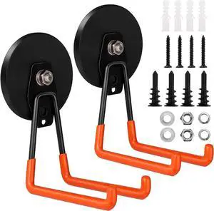 Heavy Duty Magnetic Garage Hook,Large Magnetic Hooks ,2 Pack Magnet Hooks with Anti-Slip Coating,Strong Storage Utility Magnetic Hook for Metal Cabinet,Pegboard,Garage Shelve,Garden Tools(Orange,L) Heavy Duty Magnetic Garage Hook,Large Magnetic Hooks ,2 Pack Magnet Hooks with Anti-Slip Coating,Strong Storage Utility Magnetic Hook for Metal Cabinet,Pegboard,Garage Shelve,Garden Tools(Orange,L)