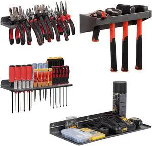 AHOWPD Screwdriver Organizer, Metal Plier Organizer Hammer Rack Screwdriver Holder Hand Tool Organizer and Storage Rack Wall Mount for Garage Workshop Workbench - 4 Pack AHOWPD Screwdriver Organizer, Metal Plier Organizer Hammer Rack Screwdriver Holder Hand Tool Organizer and Storage Rack Wall Mount for Garage Workshop Workbench - 4 Pack