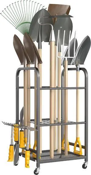 Ultrawall Garden Tool Organizer Stand, Yard Tool Storage Rack with Wheels Ultrawall Garden Tool Organizer Stand, Yard Tool Storage Rack with Wheels