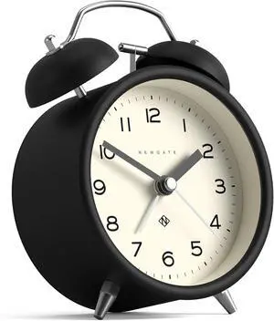 NEWGATE® Charlie Bell Echo Alarm Clock | Modern take on Classic Twin Bell Clock | Black | Easy to Read Numbers | Ideal for Bedside, Desk or Shelf | Modern Retro Bedroom & Office Accessory NEWGATE® Charlie Bell Echo Alarm Clock | Modern take on Classic Twin Bell Clock | Black | Easy to Read Numbers | Ideal for Bedside, Desk or Shelf | Modern Retro Bedroom & Office Accessory