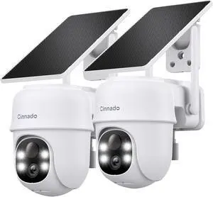 Cinnado 2K Solar Wireless Outdoor Cameras for Home Security White B6 2Pack Cinnado 2K Solar Wireless Outdoor Cameras for Home Security White B6 2Pack