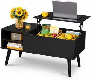 WLIVE Lift Top Coffee Table with Hidden Storage, Adjustable Shelf, Black WLIVE Lift Top Coffee Table with Hidden Storage, Adjustable Shelf, Black