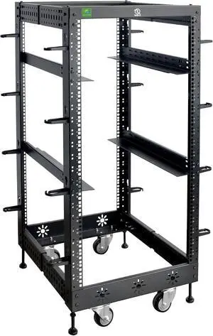 RIVECO 22U 19 Adjustable Depth Server Rack Support Up to 1700LBS Floor Standing 4 Post Rack with L Rails & Load-Bearing Casters Universal for Network Equipment Black RIVECO 22U 19 Adjustable Depth Server Rack Support Up to 1700LBS Floor Standing 4 Post Rack with L Rails & Load-Bearing Casters Universal for Network Equipment Black