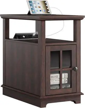 HIFYOBRO Narrow End Table with Charging Station, Flip Top Design, Type-C & USB Ports & Outlets, Adjustable Shelf for Storage in Living Room, Bedroom, Home Office HIFYOBRO Narrow End Table with Charging Station, Flip Top Design, Type-C & USB Ports & Outlets, Adjustable Shelf for Storage in Living Room, Bedroom, Home Office
