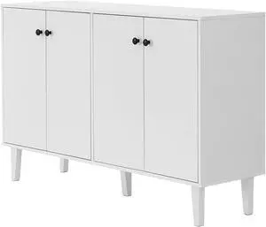 Panana Sideboard Buffet Cabinet Kitchen Storage Cabinet Living Room 4 Doors Console Table (White) Panana Sideboard Buffet Cabinet Kitchen Storage Cabinet Living Room 4 Doors Console Table (White)