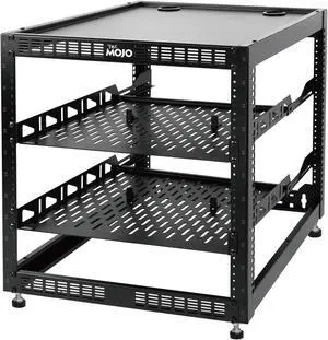 Tecmojo 12U Open Frame Network Rack for IT & AV Gear, AV Rack Floor Standing or Wall Mounted,with 2 PCS 1U Rack Shelves & Mounting Hardware,Network Rack for 19" Networking,Audio and Video Device Tecmojo 12U Open Frame Network Rack for IT & AV Gear, AV Rack Floor Standing or Wall Mounted,with 2 PCS 1U Rack Shelves & Mounting Hardware,Network Rack for 19" Networking,Audio and Video Device