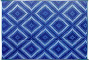 Camco Outdoor Rug | Features Reversible Blue & White Zig Zag Diamond Design | Made of Lightweight Breathable Material | Measures 9 x 12 & Folds for RV Storage and Organization (42866) Camco Outdoor Rug | Features Reversible Blue & White Zig Zag Diamond Design | Made of Lightweight Breathable Material | Measures 9 x 12 & Folds for RV Storage and Organization (42866)