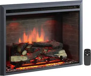 PuraFlame Western Electric Fireplace Insert with Fire Crackling Sound, Remote Control, 750/1500W, Black, 33 1/16 Inches Wide, 25 9/16 Inches High PuraFlame Western Electric Fireplace Insert with Fire Crackling Sound, Remote Control, 750/1500W, Black, 33 1/16 Inches Wide, 25 9/16 Inches High