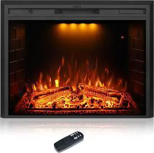 36 inch Electric Fireplace, Wall Fireplace Electric with Remote Control, Realistic Log and Crackling Sound, Overheating Protection and Timer, 750/1500W Black 36 inch Electric Fireplace, Wall Fireplace Electric with Remote Control, Realistic Log and Crackling Sound, Overheating Protection and Timer, 750/1500W Black