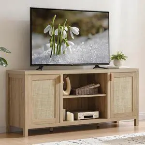 SICOTAS Rattan TV Stand for Living Room 26" Tall TV Console SICOTAS Rattan TV Stand for Living Room 26" Tall TV Console
