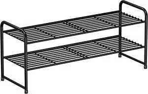 SUFAUY 2-Tier 33" Wide Shoe Rack, Closet Metal Shoe Rack Organizer Heavy Duty, Stackable, Black SUFAUY 2-Tier 33" Wide Shoe Rack, Closet Metal Shoe Rack Organizer Heavy Duty, Stackable, Black
