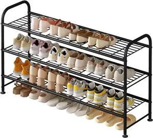 LINZINAR 3 Tier Long Shoe Rack for Closet Metal Shoe Organizer for Entryway LINZINAR 3 Tier Long Shoe Rack for Closet Metal Shoe Organizer for Entryway