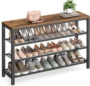 VASAGLE 4-Tier Shoe Rack, 16-20 Pairs, Metal Mesh VASAGLE 4-Tier Shoe Rack, 16-20 Pairs, Metal Mesh