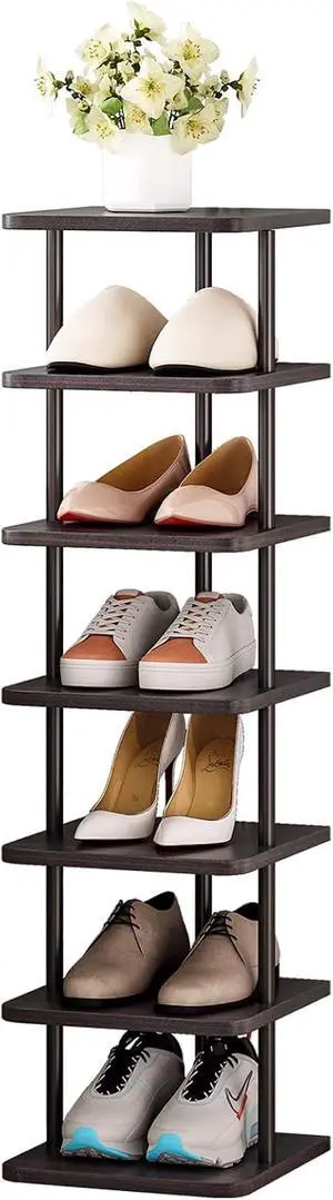 SORCEDAS Shoe Rack Vertical Shoe Shelf Narrow Tall Storage for Closet SORCEDAS Shoe Rack Vertical Shoe Shelf Narrow Tall Storage for Closet