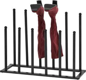 MyGift Modern Black Metal Boot Rack for Tall Boots Storage, Free Standing Entryway Shoe Rack Walk-In-Closet Boot Organizer with 12 Long Posts, Holds 6 Pair MyGift Modern Black Metal Boot Rack for Tall Boots Storage, Free Standing Entryway Shoe Rack Walk-In-Closet Boot Organizer with 12 Long Posts, Holds 6 Pair